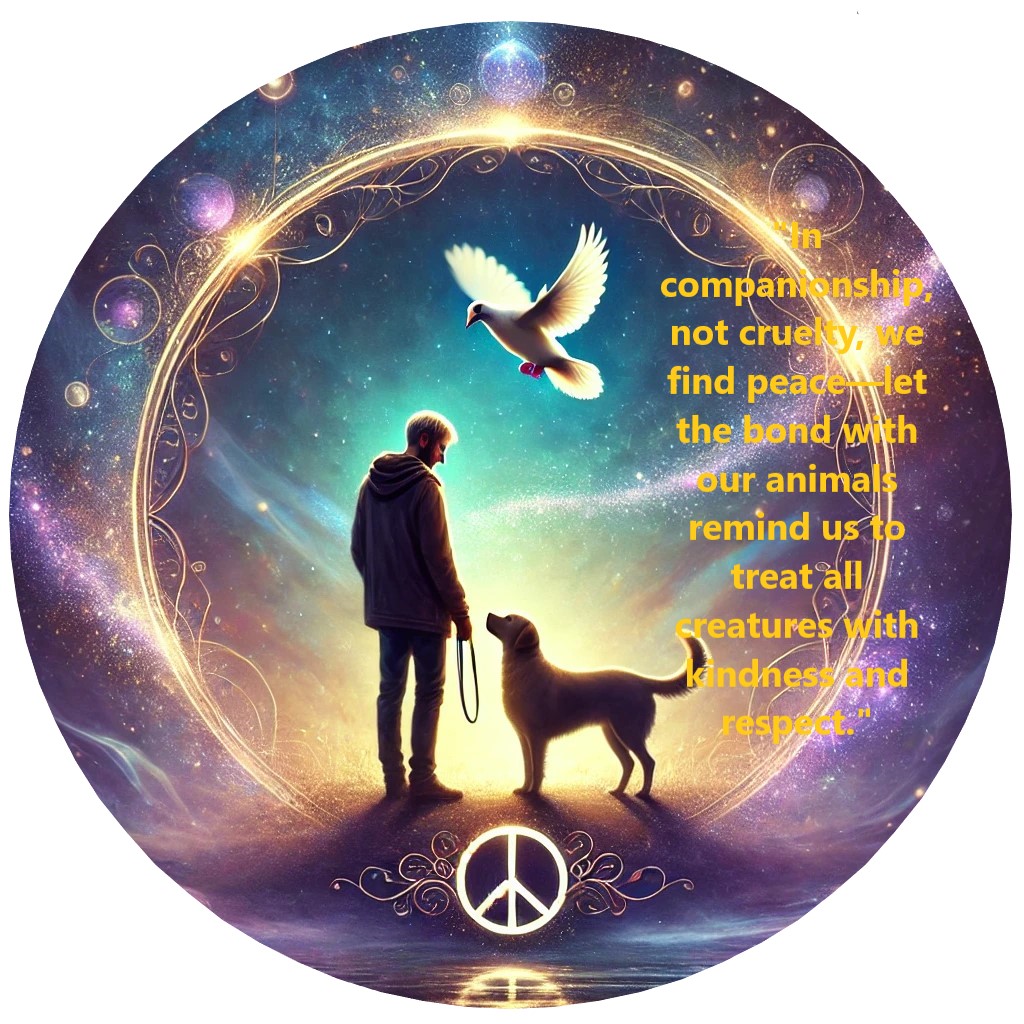 Peace with animals motif